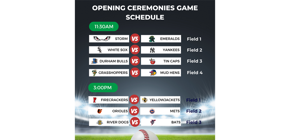 Opening Ceremonies Game Schedule
